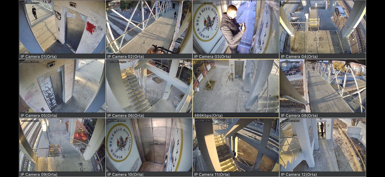 Burdur Belediyesi Tren yolu üst geçidine kamera yerleştirdi.